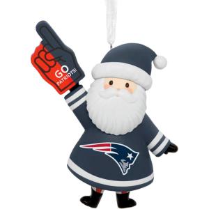 Hallmark NFL New England Patriots Santa Fan Christmas Ornament, Gifts for Sports Fans