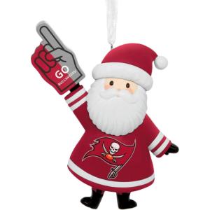 Hallmark NFL Tampa Bay Buccaneers Santa Fan Christmas Ornament, Gifts for Sports Fans