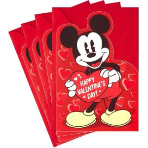 Hallmark Pack of 4 Mickey Mouse Valentines Day Cards (All the Things You Love)(Mickey Mouse  4 Cards with Envelopes)