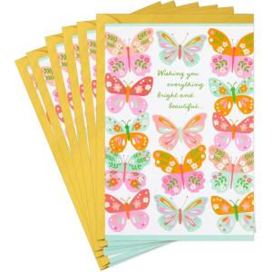 Hallmark Pack of Easter Cards, Butterflies (6 Cards with Envelopes)