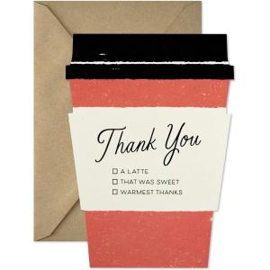 Hallmark Pack of Thank You Cards (15 Thank You Notes with Envelopes, Coffee Cup)