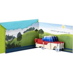 Hallmark Paper Wonder Displayable Pop Up Birthday Card (Beer)(Classic Car)