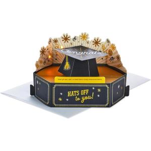 Hallmark Paper Wonder Musical Pop Up Graduation Card and Gift Card Holder (Plays Celebration)(Black/Multicolor)