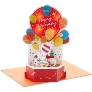Hallmark Paper Wonder Peanuts Pop Up Birthday Card with Music (Snoopy, Birthday Balloons)