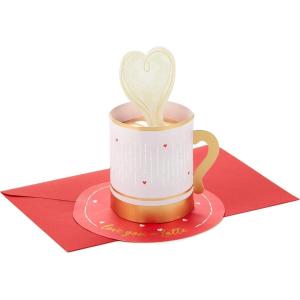 Hallmark Paper Wonder Pop Up Valentines Day Card, Displayable Bouquet (Love You)(Latté Love)