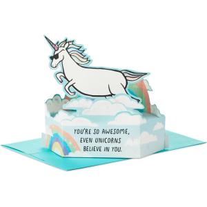 Hallmark Paper Wonder Shoebox Funny Pop Up Card for Birthdays (Cupcake, “Not That Old”)(Unicorn  “You’re So Awesome”)