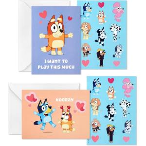 Hallmark Paw Patrol Valentines Day Cards and Stickers for Kids School (24 Classroom Valentines with Envelopes)(Bluey Valentines with Stickers)
