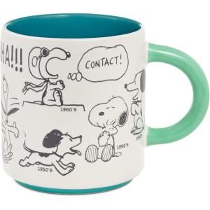 Hallmark Peanuts Sculpted Mug, 14.5 oz (Snoopy Doghouse) Gift for Mom, Dad, Fans(75th Anniversary Snoopy Mug)
