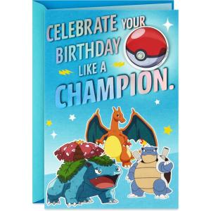 Hallmark Pokémon Valentines Day Cards and Stickers for Kids School (24 Classroom Valentines with Envelopes)(Birthday Card)