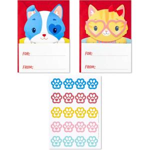 Hallmark Sanrio Hello Kitty Valentines Day Cards for Kids School (36 Classroom Valentines with Envelopes)(Kittens and Puppies Valentines with Stickers)