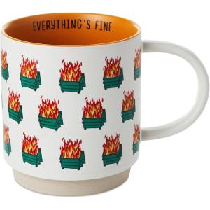 Hallmark Shoebox Funny Christmas Mug, 20 oz. (Ice Hole, Polar Bears) Holiday Gift for Adults, Coworkers, Friends(Dumpster Fire)