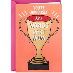 Hallmark Shoebox Funny Mother’s Day Card from Son or Daughter (World’s Best Mom Trophy)