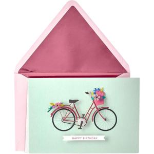 Hallmark Signature Birthday Card (Bicycle with Flowers)(Bicycle with Flowers)