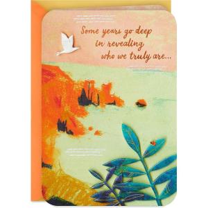 Hallmark Signature Birthday Card (Seashell Birthday Cake)(Determined  Strong  Resilient)