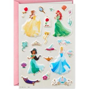 Hallmark Signature Blank Card (Disney Princess Dresses)(Belle  Ariel  Jasmine  Cinderella)