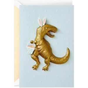 Hallmark Signature Easter Card for Kids (Easter Bunny T-Rex Dinosaur)
