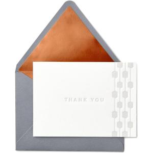 Hallmark Signature Gold Thank You Cards, Gold Script (10 Cards with Envelopes)(Geometric)