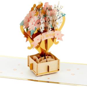 Hallmark Signature Paper Wonder Pop Up Father’s Day Card (#1 Dad Trophy)(Gold and Pink)