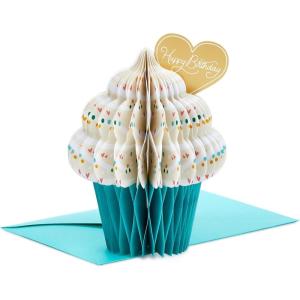 Hallmark Signature Romantic Birthday Card (Love You More Letterboard)(Honeycomb Cupcake)