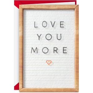 Hallmark Signature Romantic Birthday Card (Love You More Letterboard)(Love You More Letterboard)