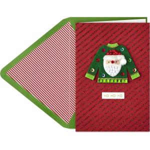 Hallmark Signature Wood Christmas Card (Hallmark Channel Vintage Red Truck)(Santa Sweater)