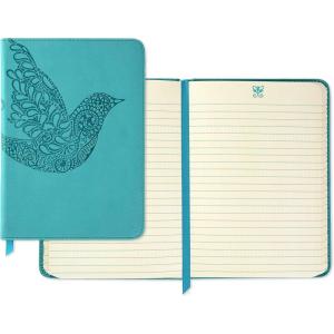 Hallmark Soft Cover Journal with Lined Pages (Scroll Bird, Teal) (5HWJ6935)(Scroll Bird)