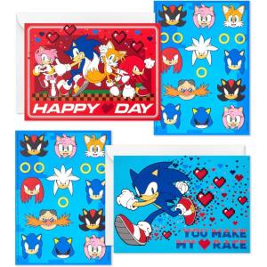 Hallmark Sonic the Hedgehog Valentine’s Day Card Assortment for Kids (24 Valentine Cards, 24 Sticker Sheets and Envelopes)(Sonic the Hedgehog)