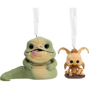 Hallmark Star Wars: Return of The Jedi Jabba The Hutt & Salacious B. Crumb Funko POP! Christmas Ornaments, Set of 2, Pop Culture Gifts