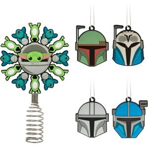 Hallmark Star Wars: The Mandalorian Mini Christmas Tree Topper and Ornaments, Set of 5