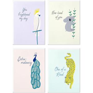 Hallmark Thank You Cards Assortment, Exotic Animals (48 Cards with Envelopes for Baby Showers, Bridal Showers, Weddings, All Occasion) Koala, Peacock (5STZ5117)(Animal)