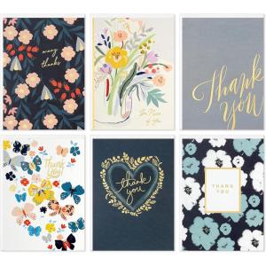 Hallmark Thank You Cards Assortment, Foil Hearts and Flowers (48 Thank You Notes and Envelopes)(Greeting Card)