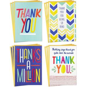 Hallmark Thank You Cards Assortment, Thanks a Million (12 Cards and Envelopes)