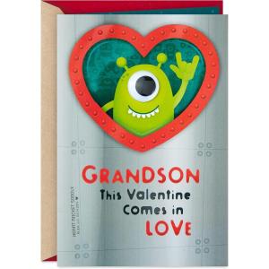 Hallmark Valentines Day Card with Stickers for Grandson (Long Distance, Rocket Ship)