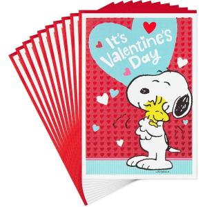 Hallmark Valentines Day Cards for Kids School, Sea Creatures (8 Classroom Valentines with Envelopes)(10 Cards and 10 Envelopes  Peanuts Snoopy)