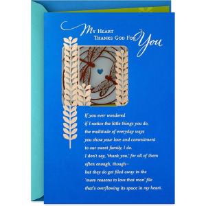 Hallmark Wood Father’s Day Card for Husband or Boyfriend (Love That’s Forever), Model Number: 699FFW1103(Religious  My Heart Thanks God)
