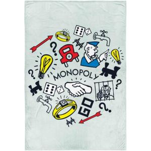 Jay Franco Kids Plush Throw Blanket – Soft & Comfy 50×70 Inches Throw for Couch or Bed – Cozy Home Décor for Living Room & Bedroom, Multi – Rainbow Brite(Green – Monopoly)