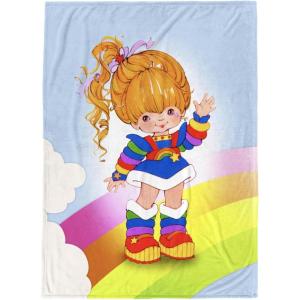 Jay Franco Kids Plush Throw Blanket – Soft & Comfy 50×70 Inches Throw for Couch or Bed – Cozy Home Décor for Living Room & Bedroom, Multi – Rainbow Brite(Multi – Rainbow Brite)
