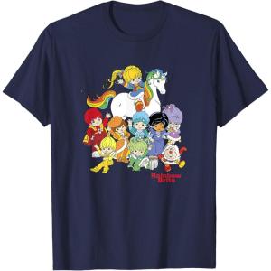 Rainbow Brite & Friends Vintage Color Kids And Sprites Group T-Shirt(Navy Blue)