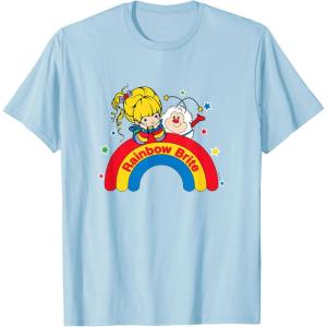 Rainbow Brite & Sprite Vintage Rainbow And Stars Portrait T-Shirt(Baby Blue)