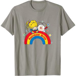 Rainbow Brite & Sprite Vintage Rainbow And Stars Portrait T-Shirt(Slate Grey)