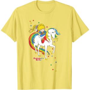 Rainbow Brite & Starlite Best Friends Vintage Sparkle Duo T-Shirt(Lemon Yellow)