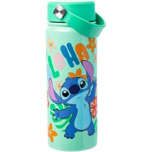 Silver Buffalo Rainbow Brite Stainless Steel Water Bottle with Swivel Handle, 20 Ounces(Lilo and Stitch)