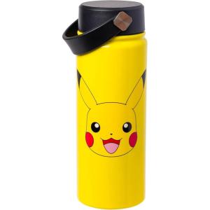 Silver Buffalo Rainbow Brite Stainless Steel Water Bottle with Swivel Handle, 20 Ounces(Pokemon)