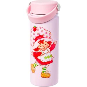 Silver Buffalo Rainbow Brite Stainless Steel Water Bottle with Swivel Handle, 20 Ounces(Strawberry Shortcake)