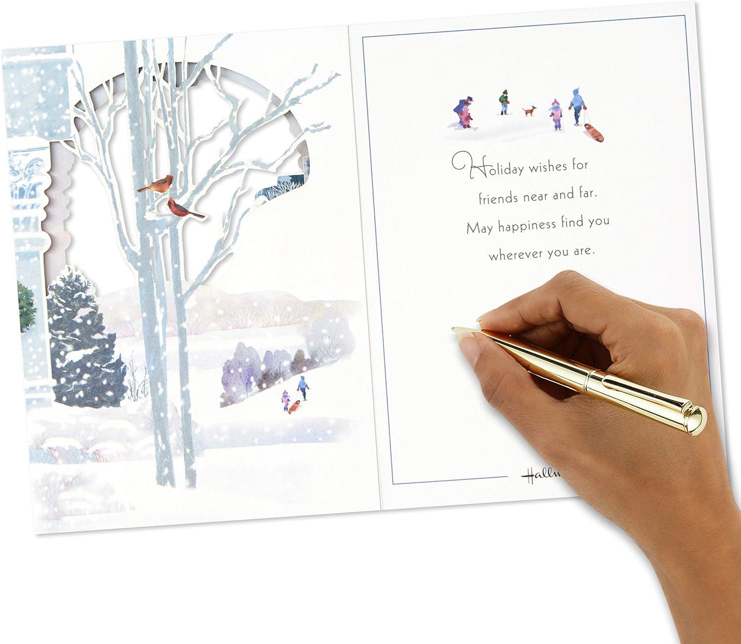 imageHallmark Paper Wonder Displayable Pop Up Christmas Card Red TruckSnowy City Pop Up