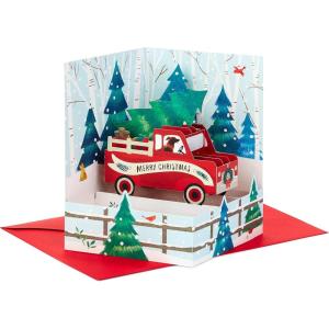 Hallmark Paper Wonder Displayable Pop Up Christmas Card (Red Truck)(Red Truck  Merry Christmas)