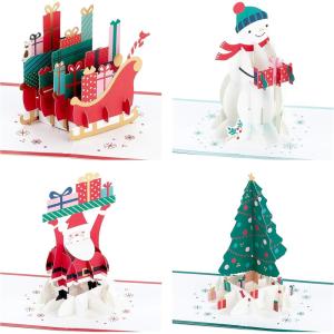 Hallmark Signature Paper Wonder Pop Up Christmas Cards Assortment (4 Holiday Cards with Envelopes)(Christmas Pop Up Card Assortment)