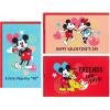 Hallmark Mini Valentines Day Cards for Kids School, Gold Foil Happy Hearts (18 Classroom Valentines with Envelopes)(Mickey and Minnie Folded Mini Valentines)
