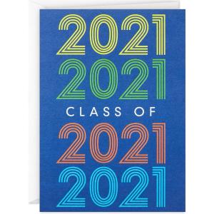 Hallmark 2021 Graduation Party Invitations, 20 Invites with Envelopes (Retro Blue)(2021 Party  20 Party Invitations)
