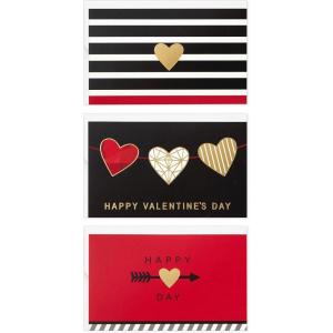 Hallmark Mini Valentines Day Cards Assortment, 18 Cards with Envelopes (Foil Hearts) Galentines Day Cards Pack(Foil Hearts Folded Mini Valentines)